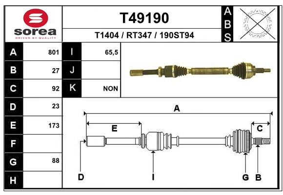 EAI-France Féltengely, komplett T49190_EAI