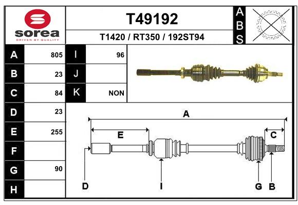 EAI-France Féltengely, komplett T49192_EAI