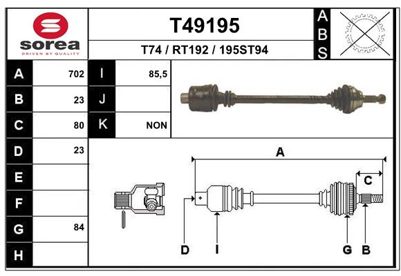 EAI-France Féltengely, komplett T49195_EAI