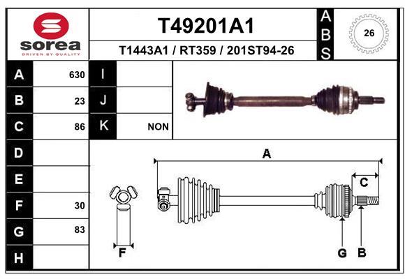 EAI-France Féltengely, komplett T49201A1_EAI