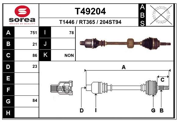 EAI-France Féltengely, komplett T49204_EAI