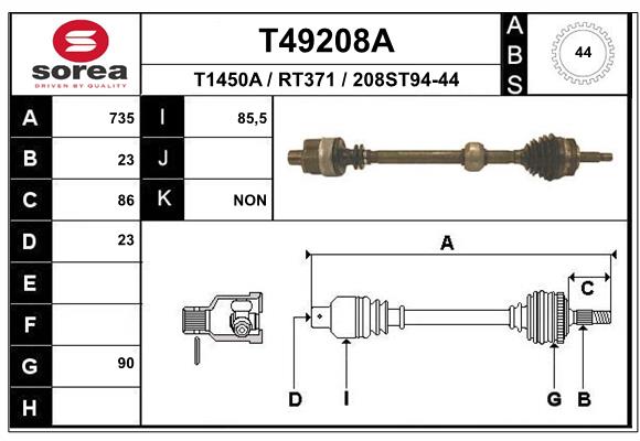 EAI-France Féltengely, komplett T49208A_EAI