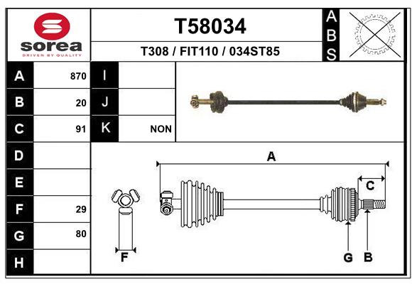 EAI-France Féltengely, komplett T58034_EAI