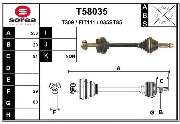 EAI-France Féltengely, komplett T58035_EAI