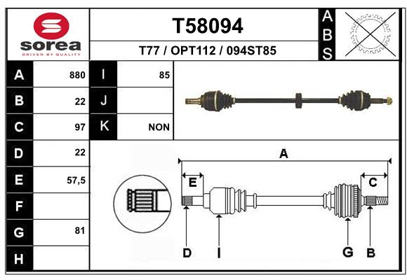 EAI-France Féltengely, komplett T58094_EAI