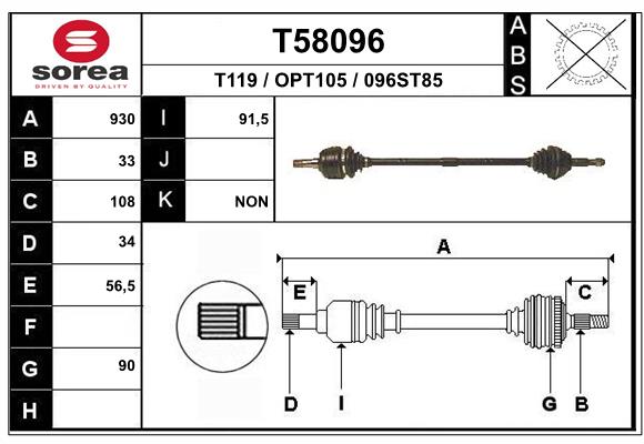 EAI-France Féltengely, komplett T58096_EAI