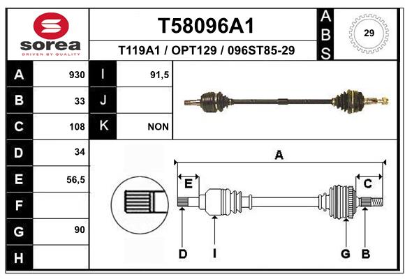 EAI-France Féltengely, komplett T58096A1_EAI