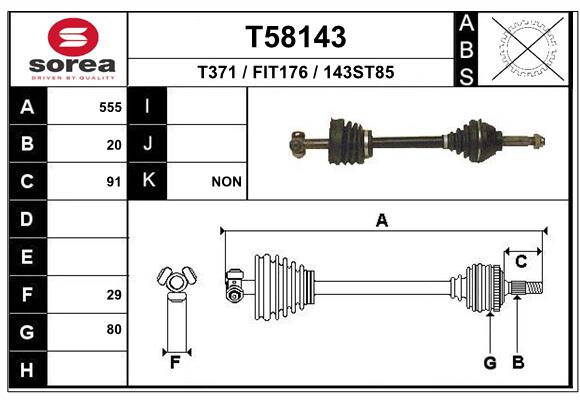 EAI-France Féltengely, komplett T58143_EAI