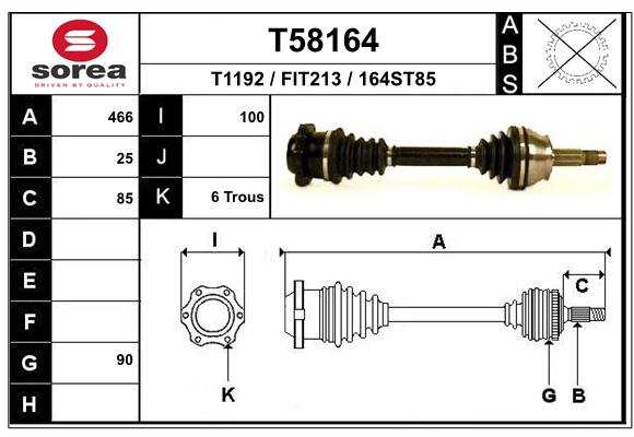 EAI-France Féltengely, komplett T58164_EAI