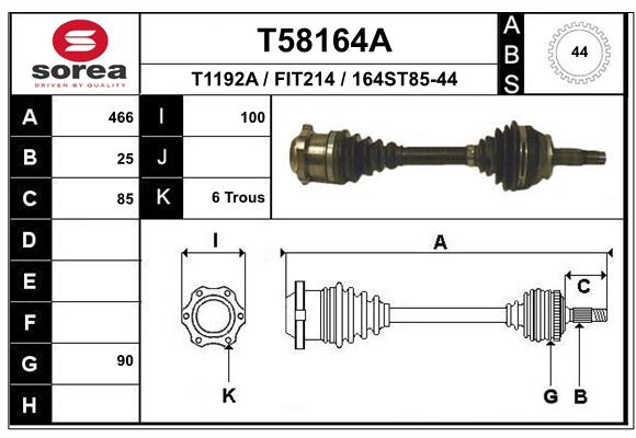 EAI-France Féltengely, komplett T58164A_EAI