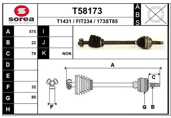 EAI-France Féltengely, komplett T58173_EAI