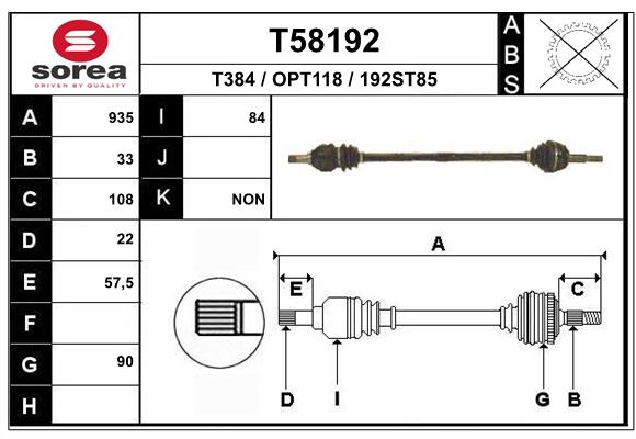 EAI-France Féltengely, komplett T58192_EAI