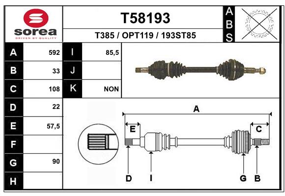 EAI-France Féltengely, komplett T58193_EAI