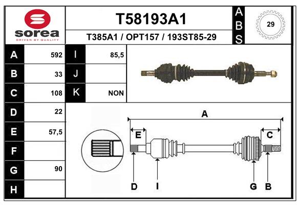 EAI-France Féltengely, komplett T58193A1_EAI