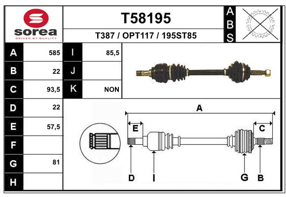 EAI-France Féltengely, komplett T58195_EAI