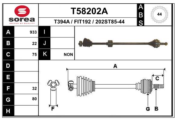 EAI-France Féltengely, komplett T58202A_EAI