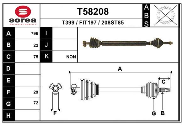 EAI-France Féltengely, komplett T58208_EAI