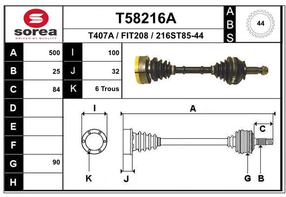 EAI-France Féltengely, komplett T58216A_EAI