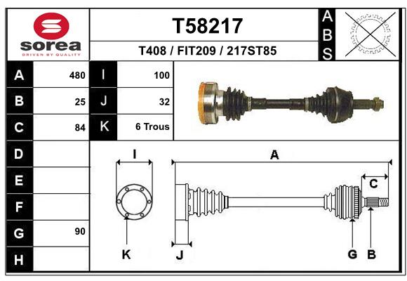 EAI-France Féltengely, komplett T58217_EAI