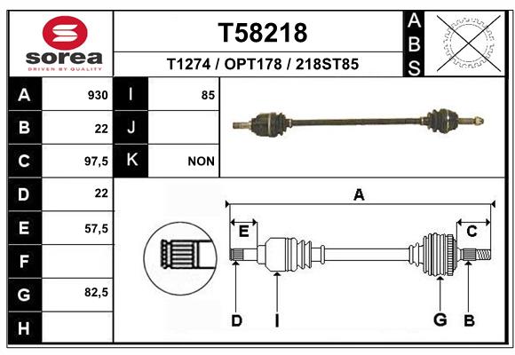 EAI-France Féltengely, komplett T58218_EAI