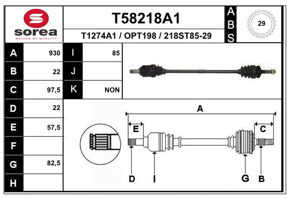 EAI-France Féltengely, komplett T58218A1_EAI