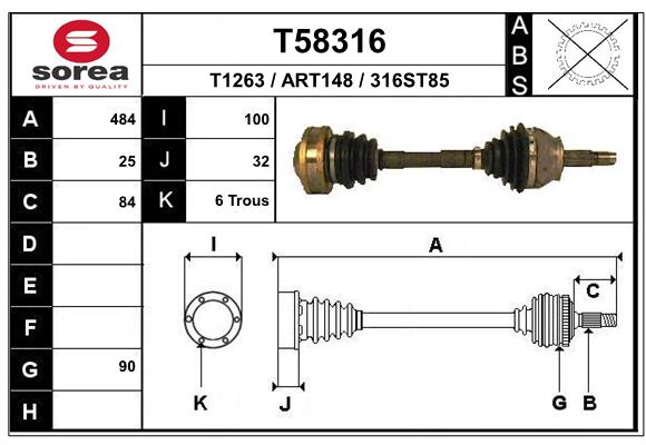 EAI-France Féltengely, komplett T58316_EAI