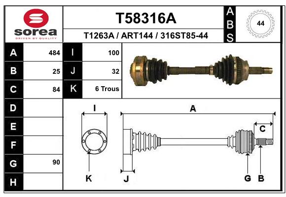 EAI-France Féltengely, komplett T58316A_EAI