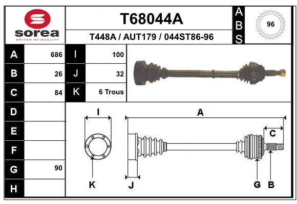 EAI-France Féltengely, komplett T68044A_EAI