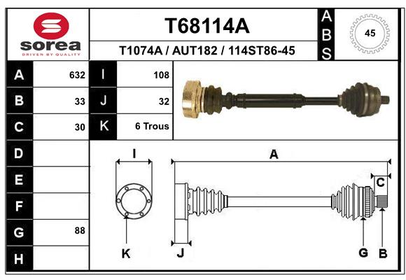 EAI-France Féltengely, komplett T68114A_EAI