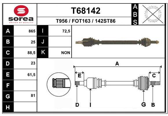 EAI-France Féltengely, komplett T68142_EAI