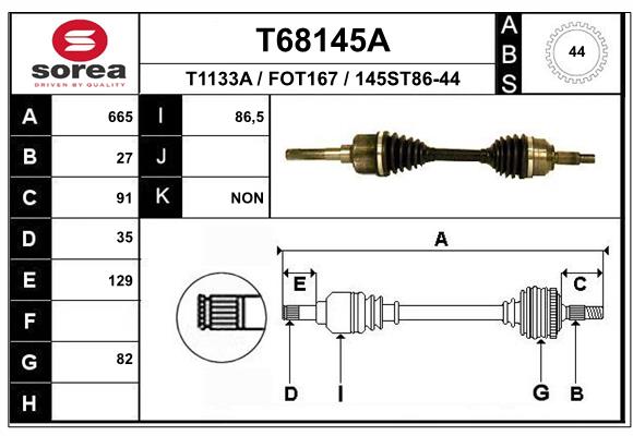 EAI-France Féltengely, komplett T68145A_EAI