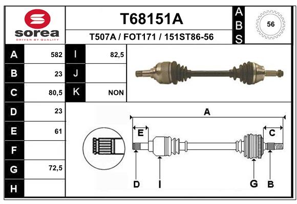 EAI-France Féltengely, komplett T68151A_EAI