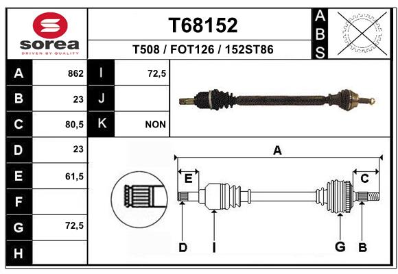 EAI-France Féltengely, komplett T68152_EAI