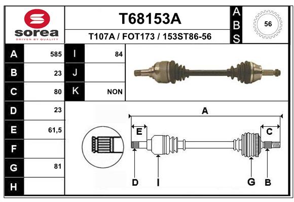 EAI-France Féltengely, komplett T68153A_EAI