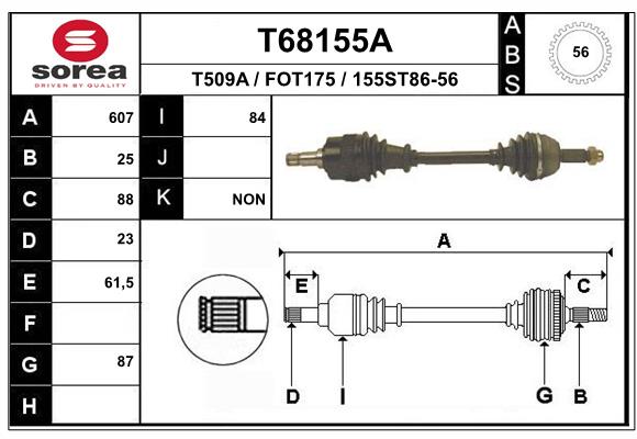 EAI-France Féltengely, komplett T68155A_EAI