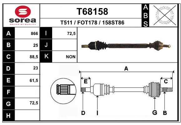 EAI-France Féltengely, komplett T68158_EAI