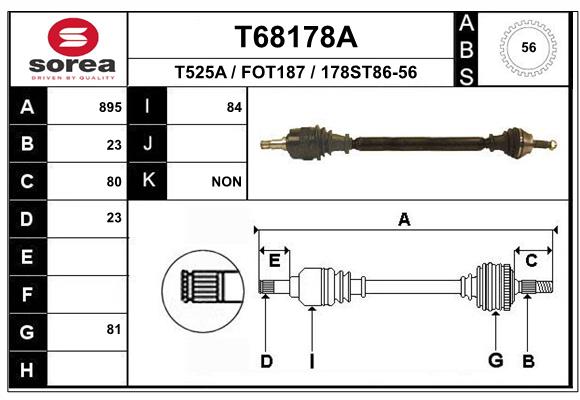 EAI-France Féltengely, komplett T68178A_EAI