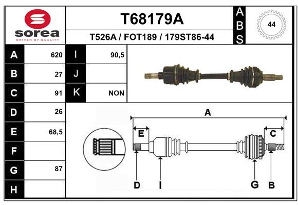 EAI-France Féltengely, komplett T68179A_EAI