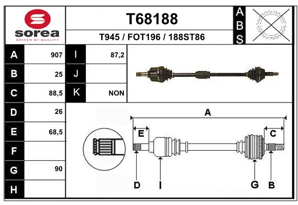 EAI-France Féltengely, komplett T68188_EAI