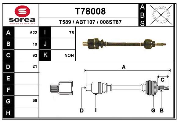 EAI-France Féltengely, komplett T78008_EAI