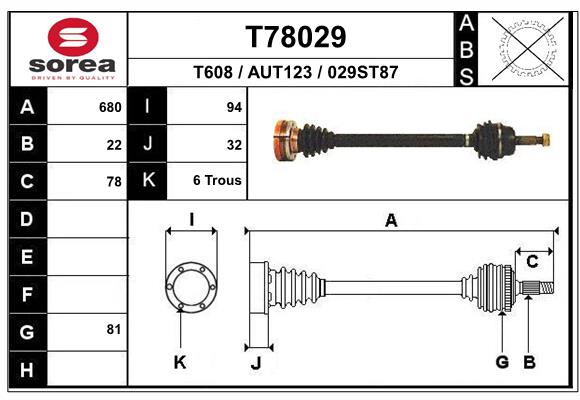 EAI-France Féltengely, komplett T78029_EAI