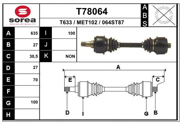 EAI-France Féltengely, komplett T78064_EAI