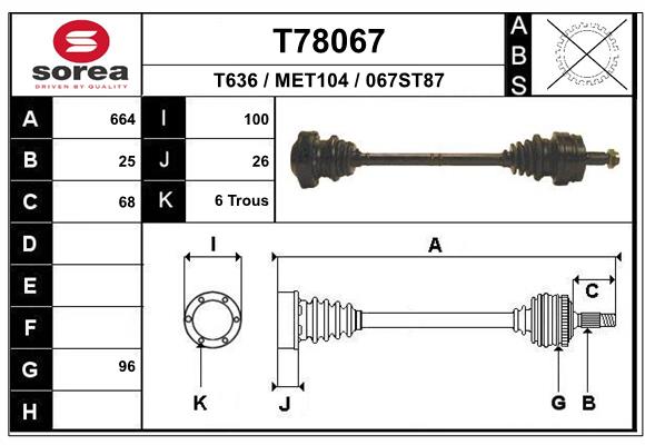 EAI-France Féltengely, komplett T78067_EAI