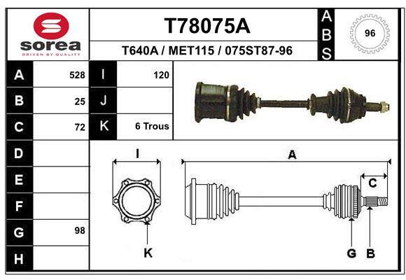 EAI-France Féltengely, komplett T78075A_EAI