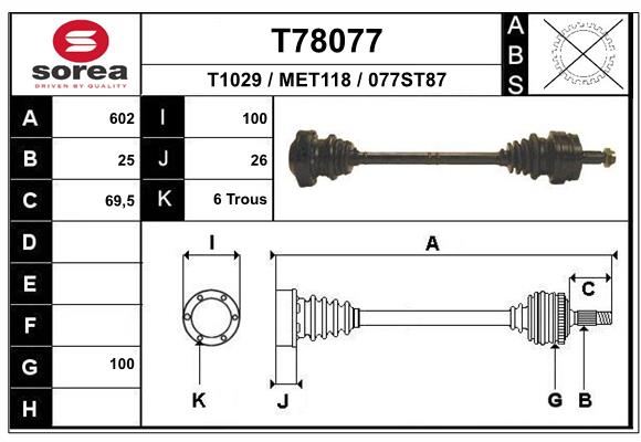 EAI-France Féltengely, komplett T78077_EAI