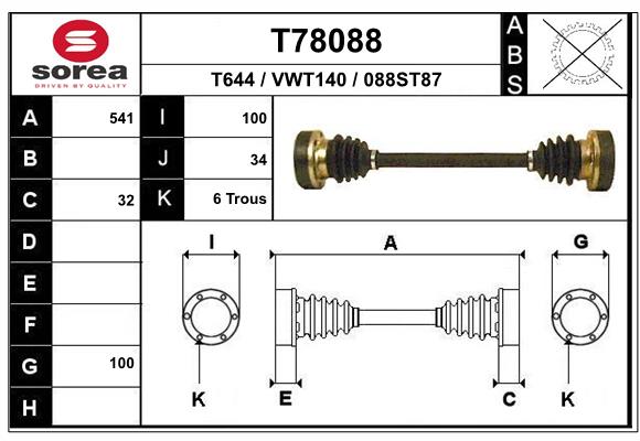 EAI-France Féltengely, komplett T78088_EAI