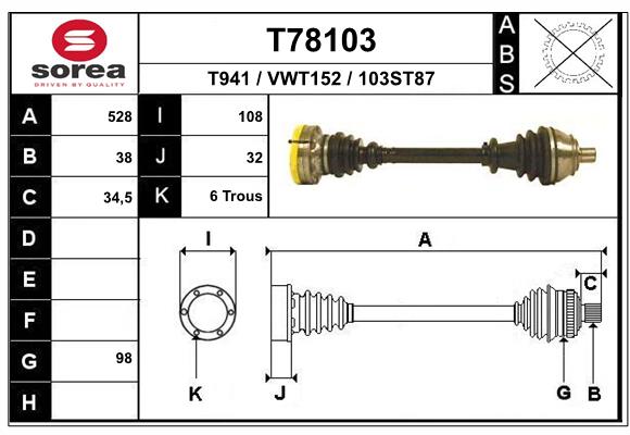 EAI-France Féltengely, komplett T78103_EAI