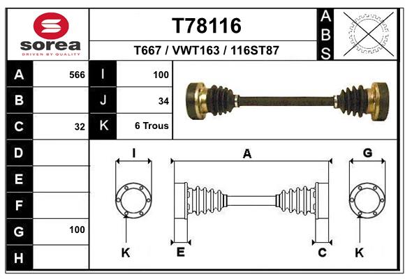 EAI-France Féltengely, komplett T78116_EAI