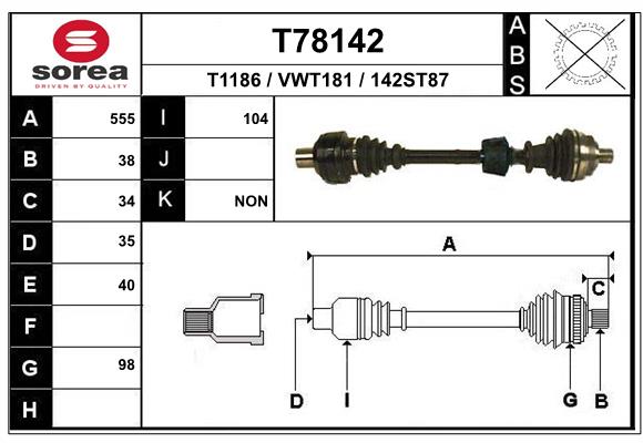 EAI-France Féltengely, komplett T78142_EAI