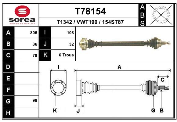 EAI-France Féltengely, komplett T78154_EAI